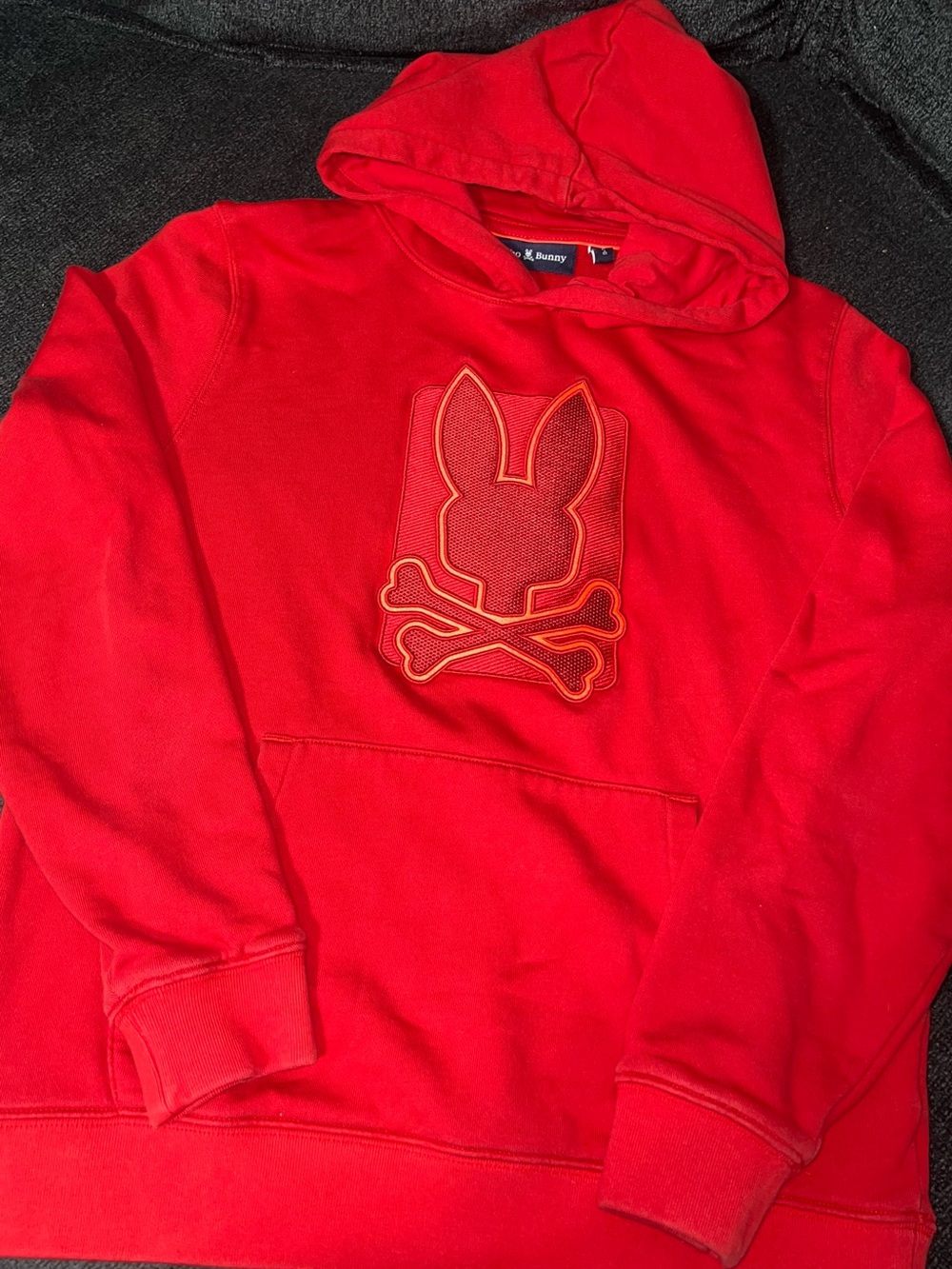 Psycho Bunny Red Crewneck Sweatshirt with Embroidered Bunny Logo
